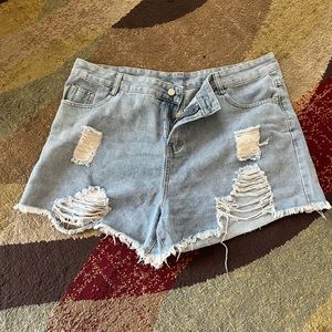 Shein Curve distressed shorts